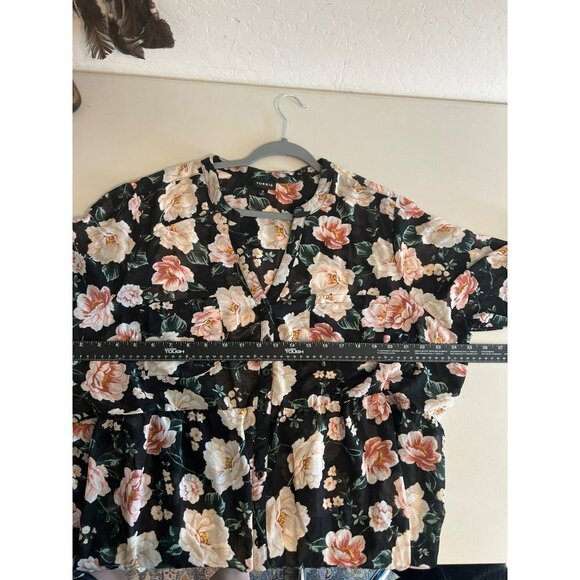 Torrid Women Plus Sz 3X Floral Tunic Blouse Flowy 100% Polyester - Picture 5 of 5